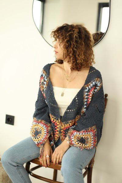 LACİVERT BOHEM HIRKA ÖN SİPARİŞ