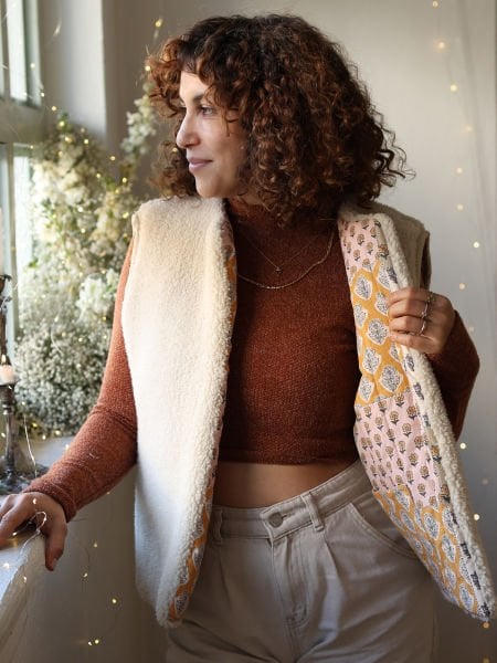 Çift Taraflı Patchwork Kapitone / Peluş Yelek